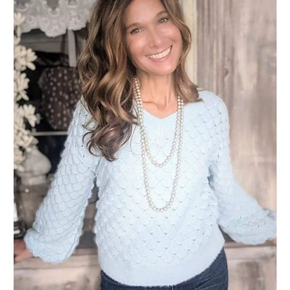 #6•DIZZY GAL•NWT GREY SCALE KNIT FUZZY V NECK PULLOVER SWEATER SIZE SMALL - Picture 5 of 10